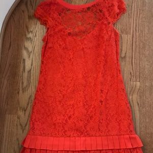 Red lace cocktail dress